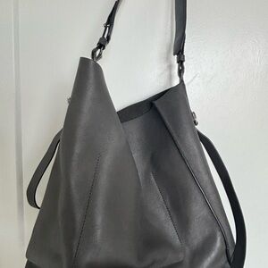 AllSaints Gray Tote Bag